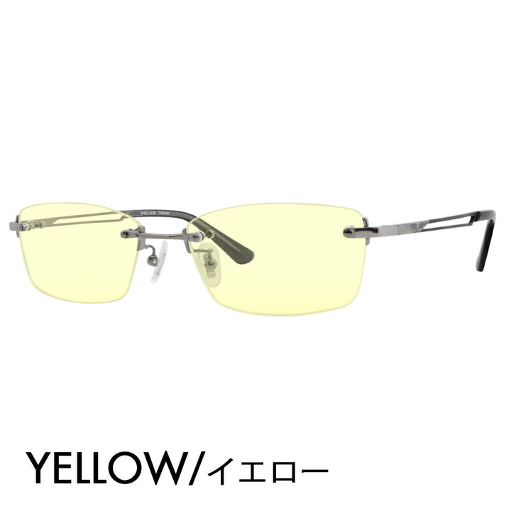 [Authorized Retailer] Police Glasses Frame Sunglasses Color Lens Set VPLL39J 0568 55 POLICE 2023 Model Men's Square Rimless Two-Point Frameless Titanium Fashion Glasses Glasses 