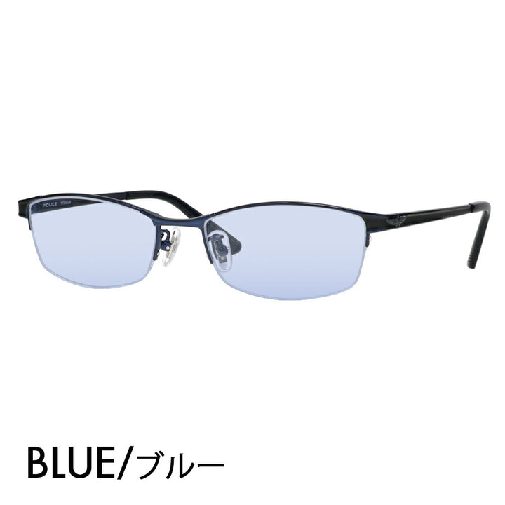 [Authorized Retailer] Police Glasses Frame Sunglasses Color Lens Set VPLL54J 0N42 54 POLICE 2023 Model Men's Square Metal Half Rim Nylor Titanium Fashion Glasses Glasses 