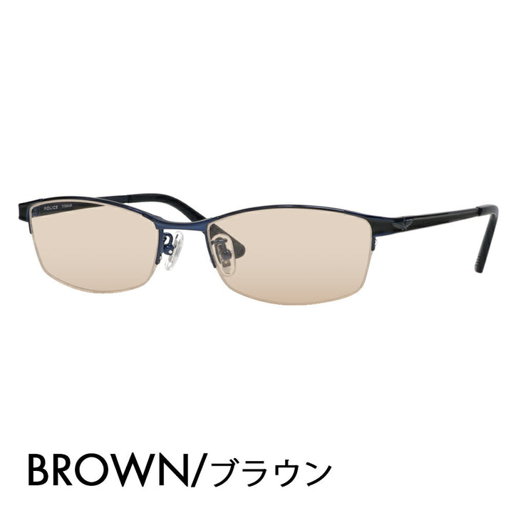 [Authorized Retailer] Police Glasses Frame Sunglasses Color Lens Set VPLL54J 0N42 54 POLICE 2023 Model Men's Square Metal Half Rim Nylor Titanium Fashion Glasses Glasses 