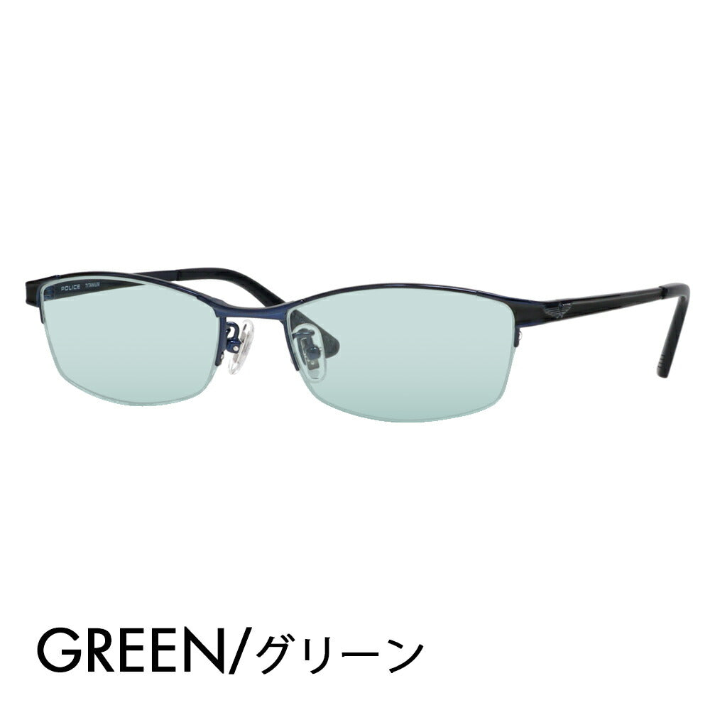 [Authorized Retailer] Police Glasses Frame Sunglasses Color Lens Set VPLL54J 0N42 54 POLICE 2023 Model Men's Square Metal Half Rim Nylor Titanium Fashion Glasses Glasses 