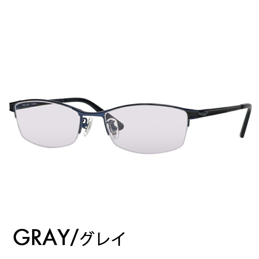 [Authorized Retailer] Police Glasses Frame Sunglasses Color Lens Set VPLL54J 0N42 54 POLICE 2023 Model Men's Square Metal Half Rim Nylor Titanium Fashion Glasses Glasses 