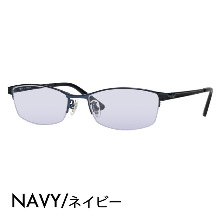 [Authorized Retailer] Police Glasses Frame Sunglasses Color Lens Set VPLL54J 0N42 54 POLICE 2023 Model Men's Square Metal Half Rim Nylor Titanium Fashion Glasses Glasses 