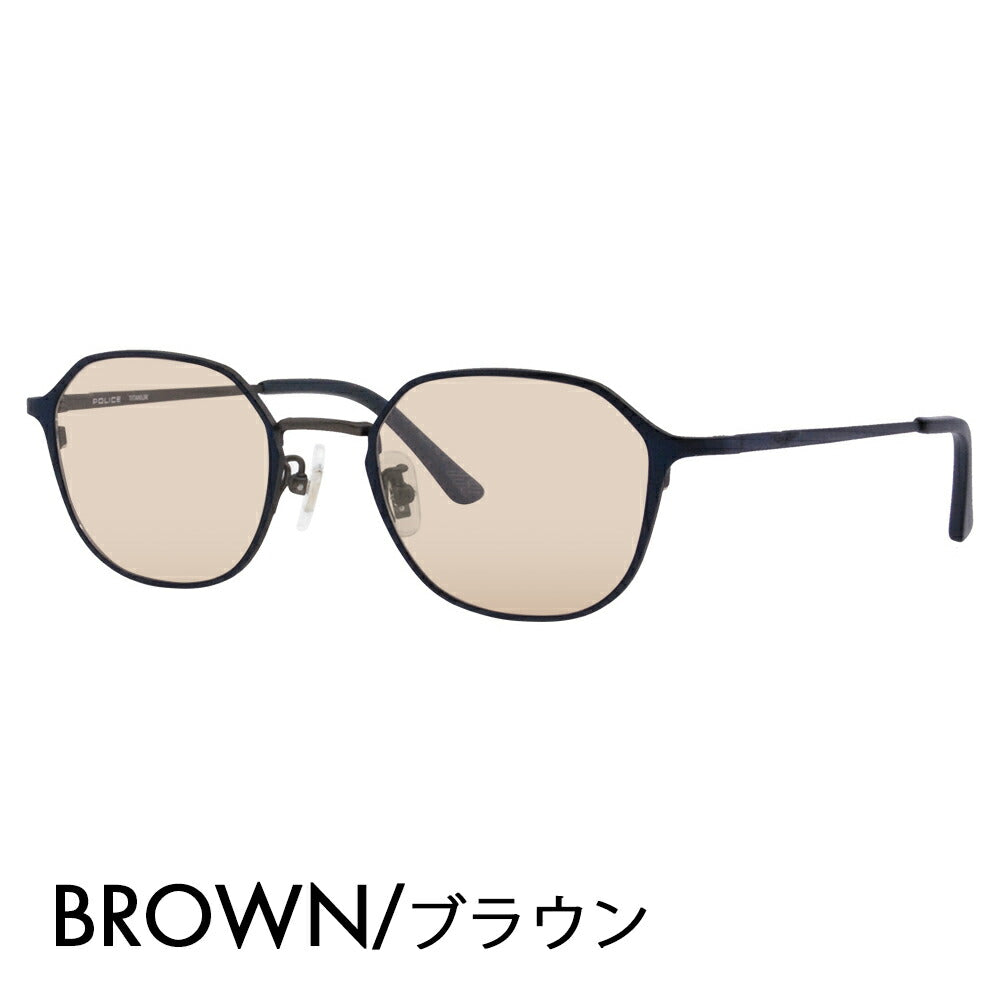 [Authorized Retailer] Police Glasses Frame Sunglasses Color Lens Set VPLL56J 0N37 48 POLICE Boston Crown Panto Metal Classic Full Rim Japan Collection Fashion Glasses Glasses 