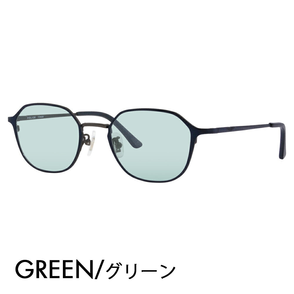 [Authorized Retailer] Police Glasses Frame Sunglasses Color Lens Set VPLL56J 0N37 48 POLICE Boston Crown Panto Metal Classic Full Rim Japan Collection Fashion Glasses Glasses 