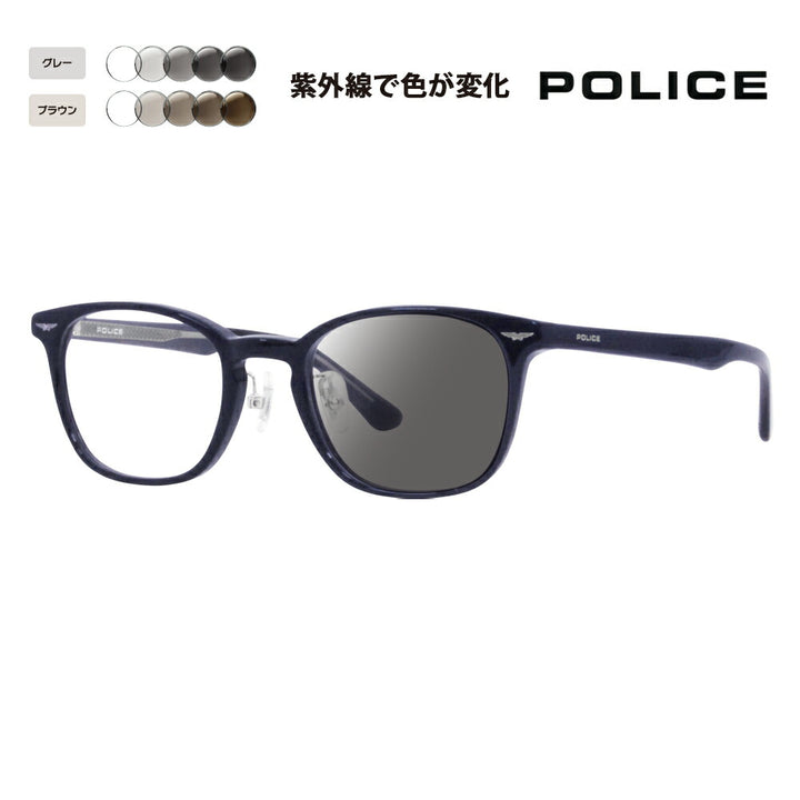 [Authorized Retailer] Police Glasses Frame Sunglasses Photochromic Lens Set VPLL91J 07NS 50 POLICE Men's 2023 Model Boston Classic Japan Model Cell 40th Anniversary Model Fashion Glasses Glasses 