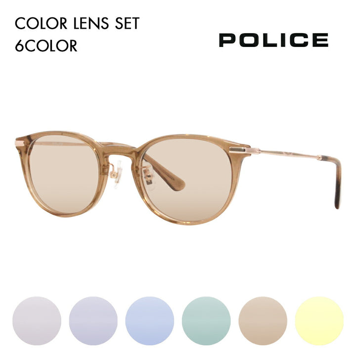 [Authorized Retailer] Police Glasses Frame Sunglasses Color Lens Set VPLL92J 06A6 48 POLICE Men's 2023 Model Boston Classic Combination Japan Model Cell 40th Anniversary Model Fashion Glasses Glasses 