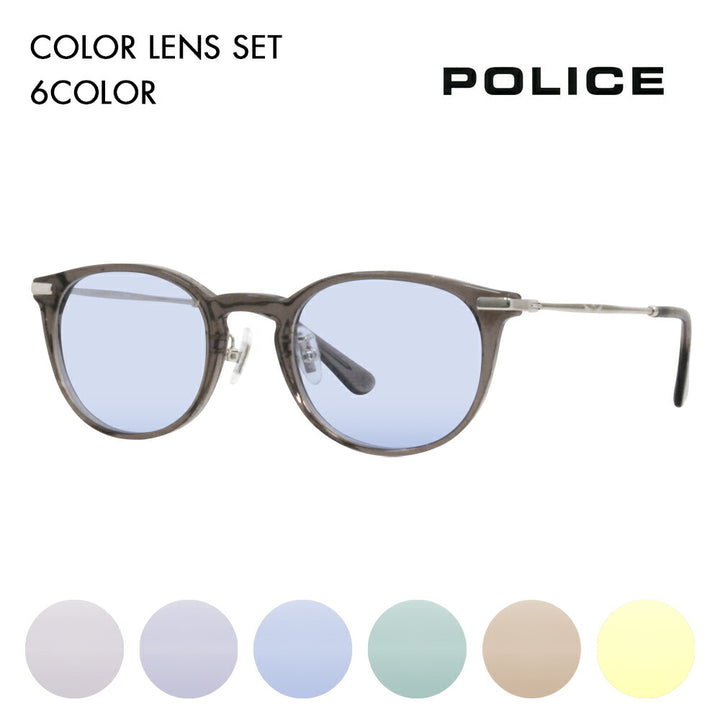 [Authorized Retailer] Police Glasses Frame Sunglasses Color Lens Set VPLL92J 0ALV 48 POLICE Men's 2023 Model Boston Classic Combination Japan Model Cell 40th Anniversary Model Fashion Glasses Glasses 