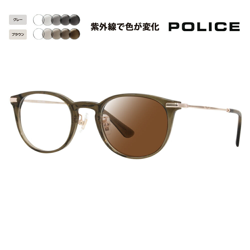 [Authorized Retailer] Police Glasses Frame Sunglasses Photochromic Lens Set VPLL92J 0D72 48 POLICE Men's 2023 Model Boston Classic Combination Japan Model Cell 40th Anniversary Model Fashion Glasses Glasses 