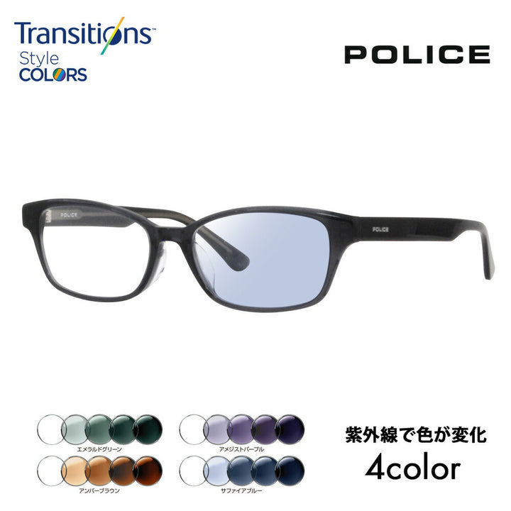 [Authorized Retailer] Police Glasses Frame Sunglasses Photochromic Lens Set Nikon Transitions Style Color VPLL93J 04AL 53 POLICE Men's 2023 Model Wellington Square Japan Model Cell 40th Anniversary Model Fashion Glasses Glasses 