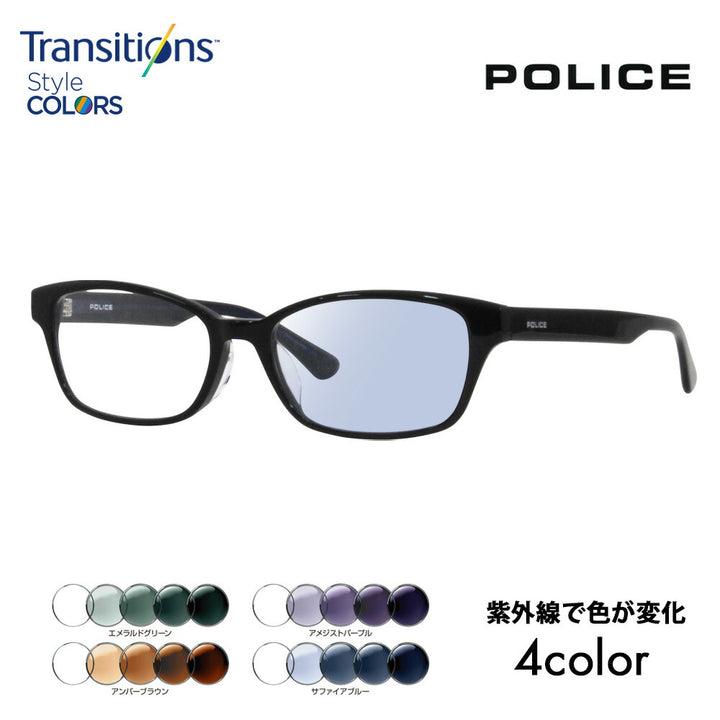 [Authorized Retailer] Police Glasses Frame Sunglasses Photochromic Lens Set Nikon Transitions Style Color VPLL93J 0700 53 POLICE Men's 2023 Model Wellington Square Japan Model Cell 40th Anniversary Model Fashion Glasses Glasses 