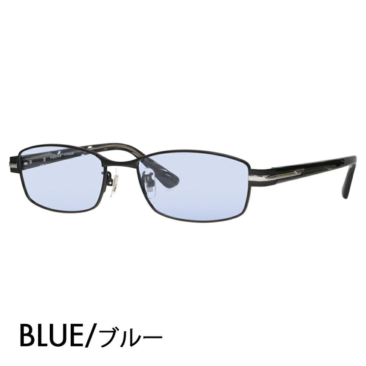 [Authorized Retailer] Police Glasses Frame Sunglasses Color Lens Set VPLM41J 0531 53 POLICE Square Full Rim Metal Japan Model Men's Titanium Fashion Glasses Glasses 