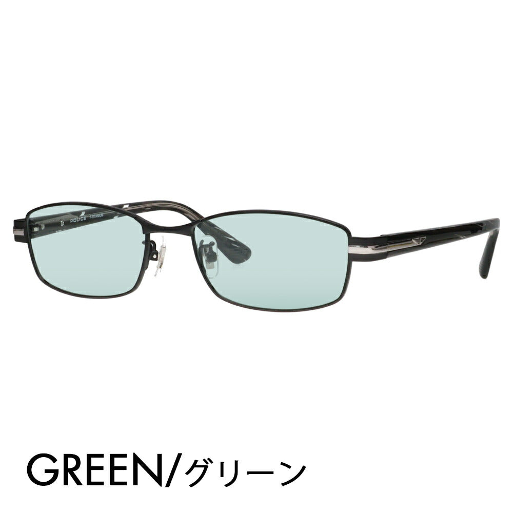 [Authorized Retailer] Police Glasses Frame Sunglasses Color Lens Set VPLM41J 0531 53 POLICE Square Full Rim Metal Japan Model Men's Titanium Fashion Glasses Glasses 