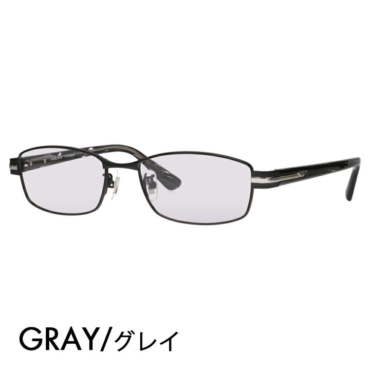 [Authorized Retailer] Police Glasses Frame Sunglasses Color Lens Set VPLM41J 0531 53 POLICE Square Full Rim Metal Japan Model Men's Titanium Fashion Glasses Glasses 