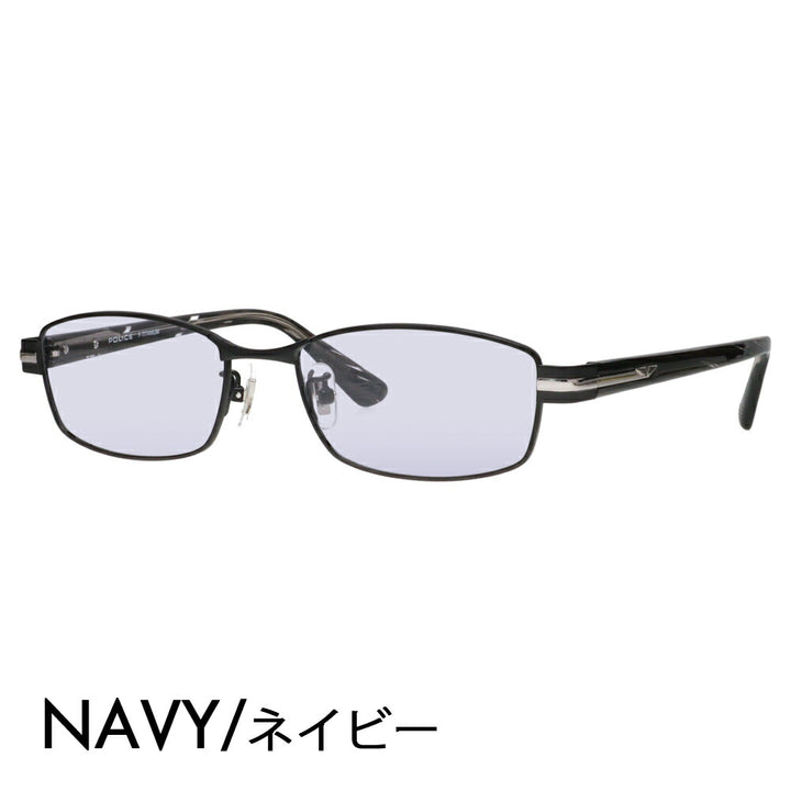 [Authorized Retailer] Police Glasses Frame Sunglasses Color Lens Set VPLM41J 0531 53 POLICE Square Full Rim Metal Japan Model Men's Titanium Fashion Glasses Glasses 