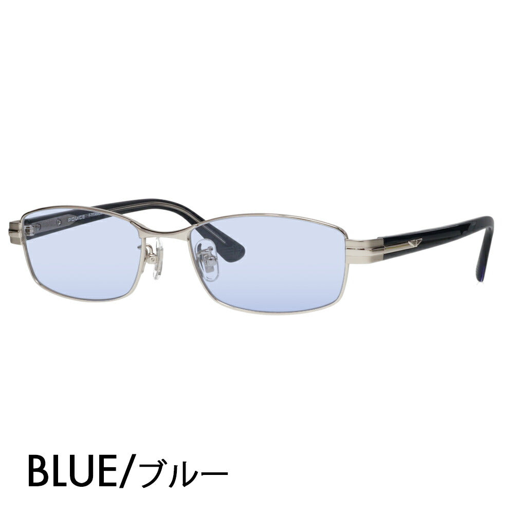 [Authorized Retailer] Police Glasses Frame Sunglasses Color Lens Set VPLM41J 0579 53 POLICE Square Full Rim Metal Japan Model Men's Titanium Fashion Glasses Glasses 