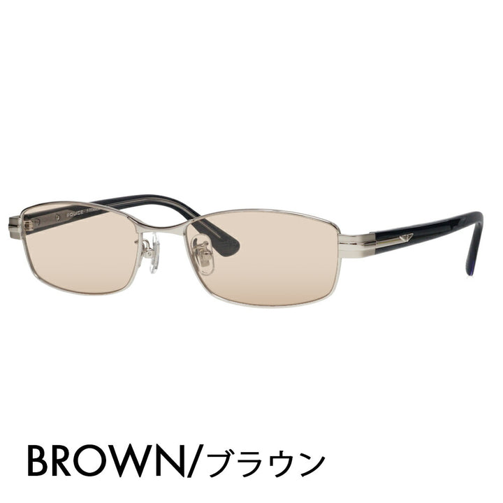 [Authorized Retailer] Police Glasses Frame Sunglasses Color Lens Set VPLM41J 0579 53 POLICE Square Full Rim Metal Japan Model Men's Titanium Fashion Glasses Glasses 