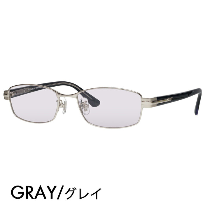 [Authorized Retailer] Police Glasses Frame Sunglasses Color Lens Set VPLM41J 0579 53 POLICE Square Full Rim Metal Japan Model Men's Titanium Fashion Glasses Glasses 