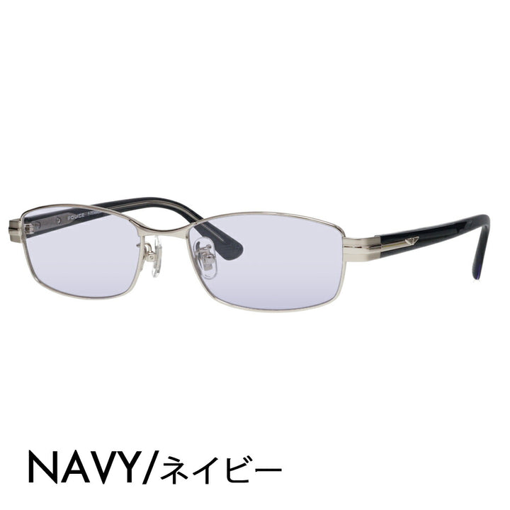 [Authorized Retailer] Police Glasses Frame Sunglasses Color Lens Set VPLM41J 0579 53 POLICE Square Full Rim Metal Japan Model Men's Titanium Fashion Glasses Glasses 