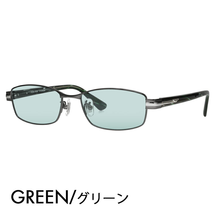 [Authorized Retailer] Police Glasses Frame Sunglasses Color Lens Set VPLM41J 0K59 53 POLICE Square Full Rim Metal Japan Model Men's Titanium Fashion Glasses Glasses 