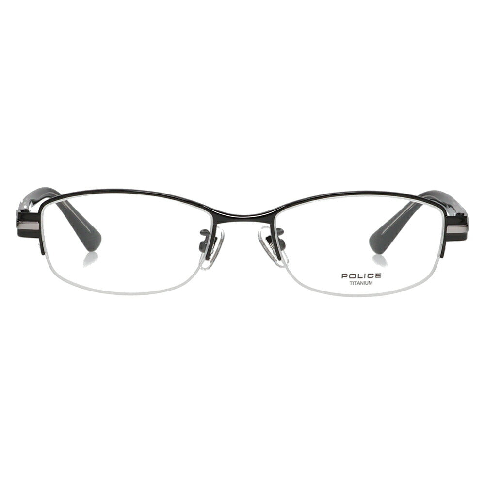 [Authorized Retailer] Non-prescription 1.55 lens replacement +0 yen Police glasses frame VPLM42J 0530 52 POLICE square half-rim nylon metal Japan model men's titanium fashion glasses glasses 