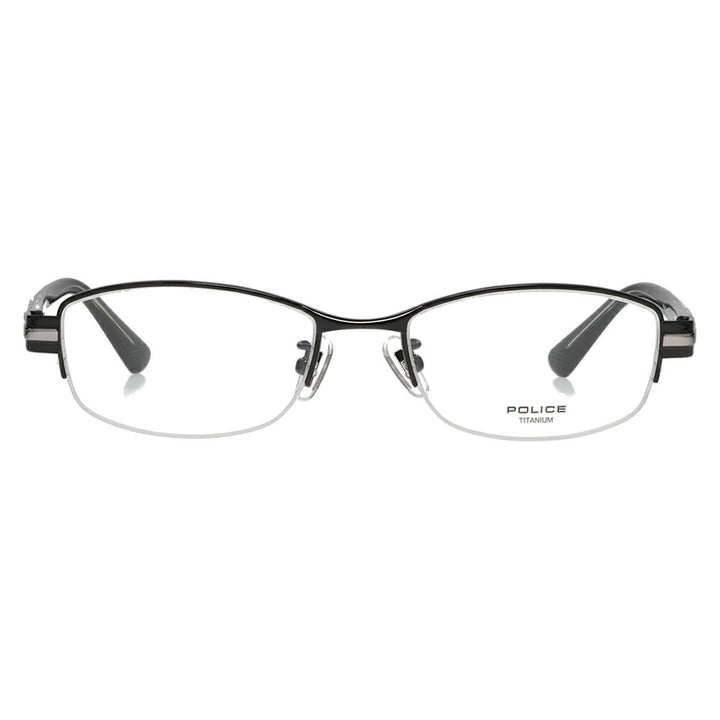 [Authorized Retailer] Non-prescription 1.55 lens replacement +0 yen Police glasses frame VPLM42J 0530 52 POLICE square half-rim nylon metal Japan model men's titanium fashion glasses glasses 