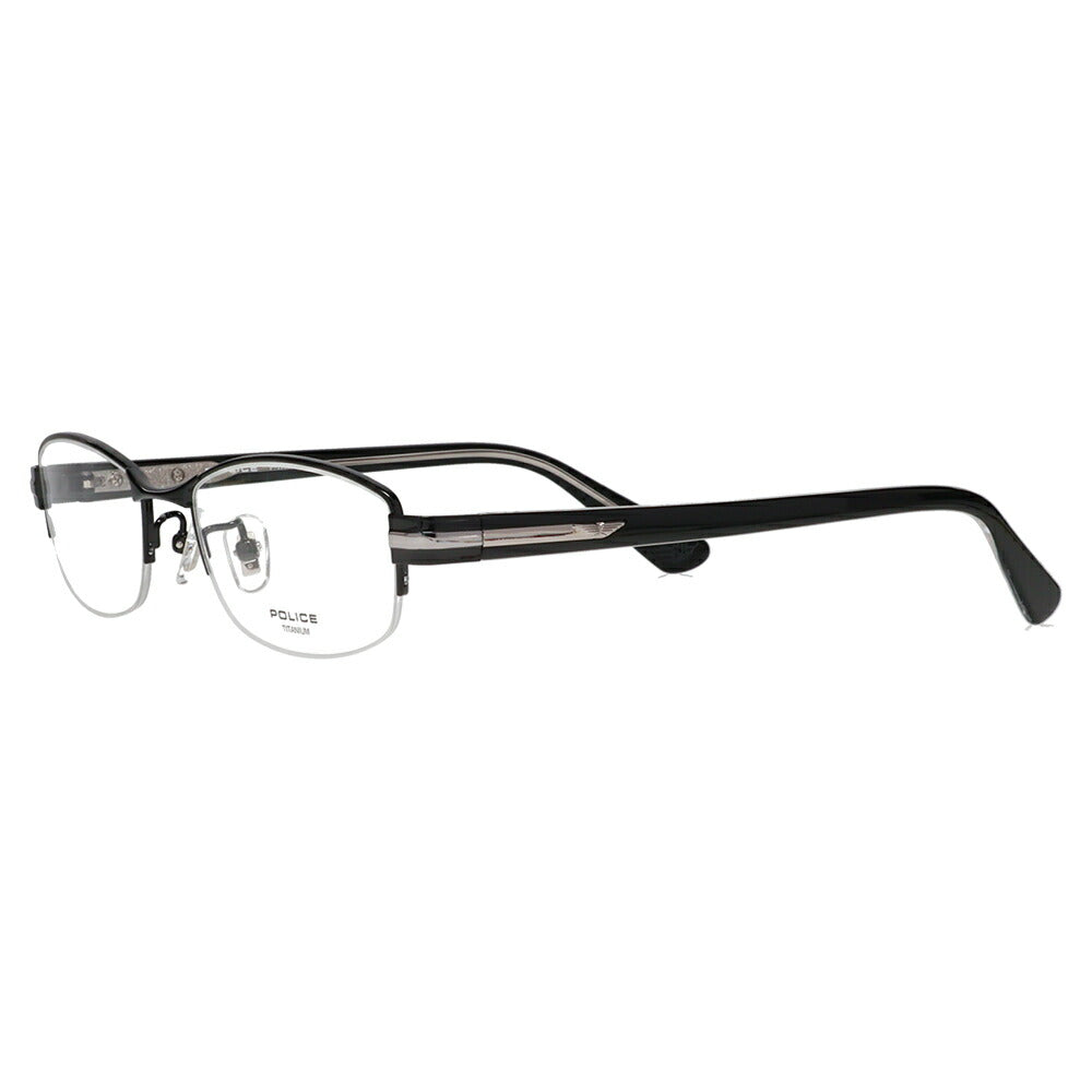 [Authorized Retailer] Non-prescription 1.55 lens replacement +0 yen Police glasses frame VPLM42J 0530 52 POLICE square half-rim nylon metal Japan model men's titanium fashion glasses glasses 