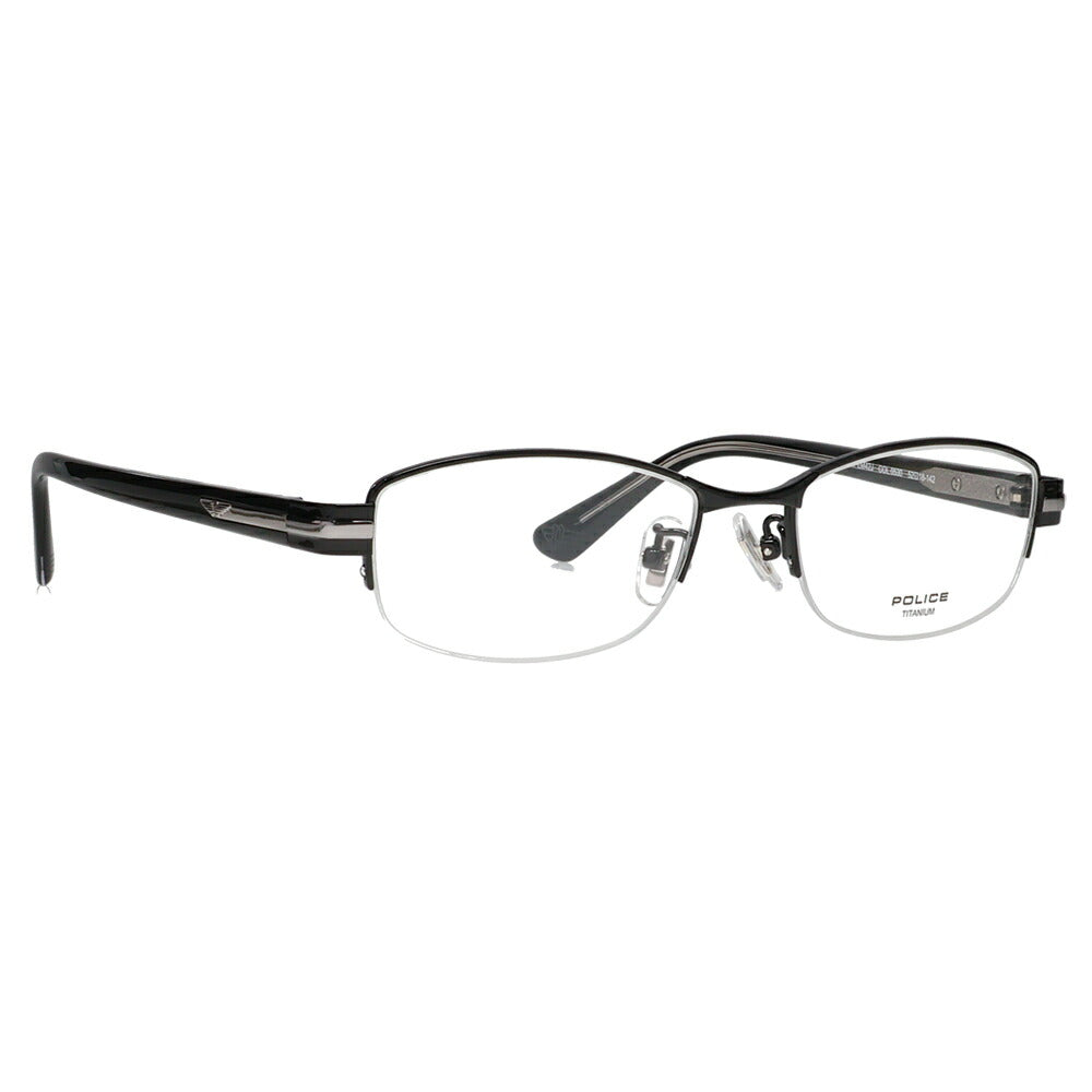 [Authorized Retailer] Non-prescription 1.55 lens replacement +0 yen Police glasses frame VPLM42J 0530 52 POLICE square half-rim nylon metal Japan model men's titanium fashion glasses glasses 