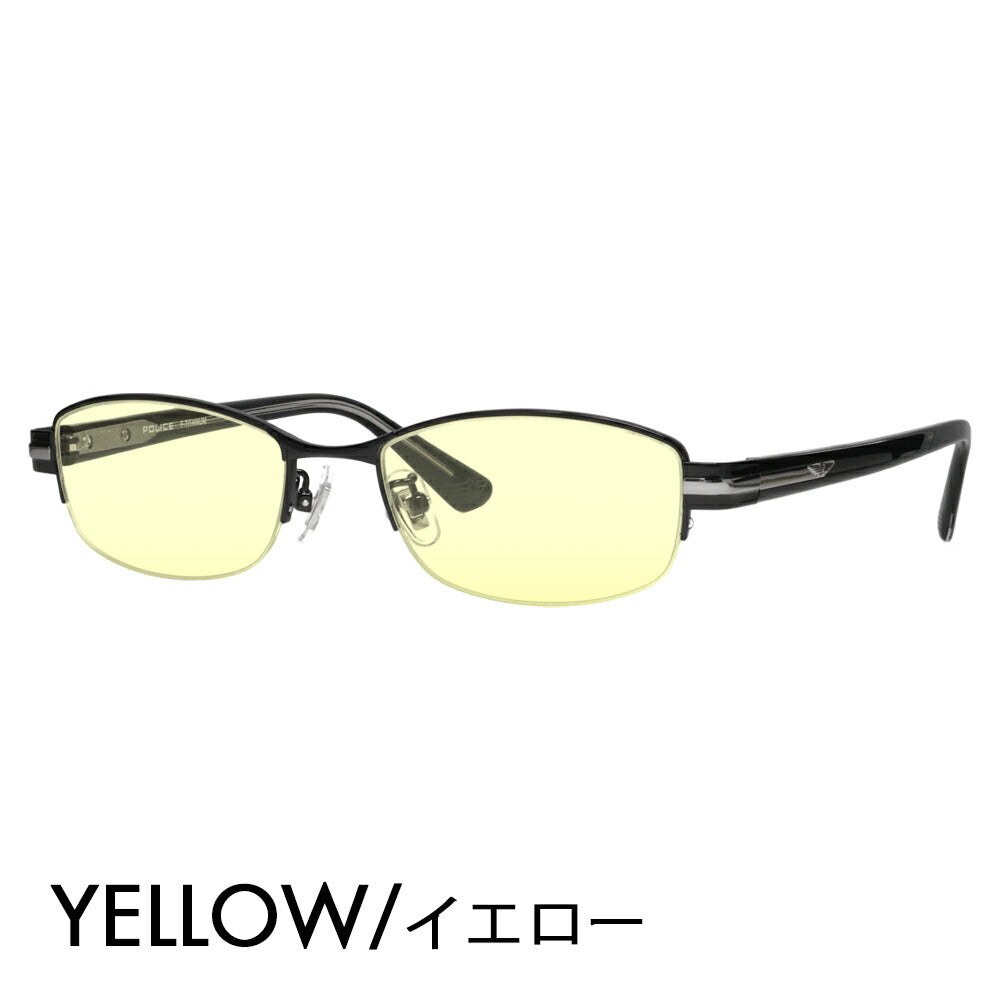 [Authorized Retailer] Police Eyeglasses Frame Sunglasses Color Lens Set VPLM42J 0530 52 POLICE Square Half Rim Nylor Metal Japan Model Men's Titanium Fashion Glasses Eyeglasses 