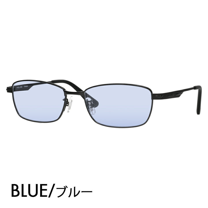 [Authorized Retailer] Police Glasses Frame Sunglasses Color Lens Set VPLM43J 0530 55 POLICE Square Full Rim Metal Japan Model Men's Titanium Fashion Glasses Glasses 