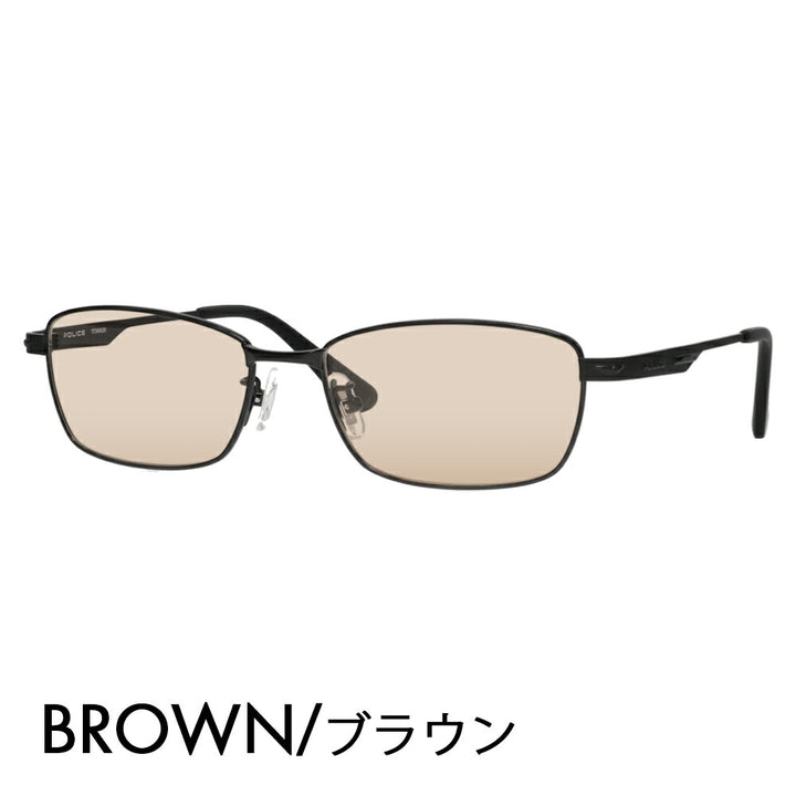 [Authorized Retailer] Police Glasses Frame Sunglasses Color Lens Set VPLM43J 0530 55 POLICE Square Full Rim Metal Japan Model Men's Titanium Fashion Glasses Glasses 