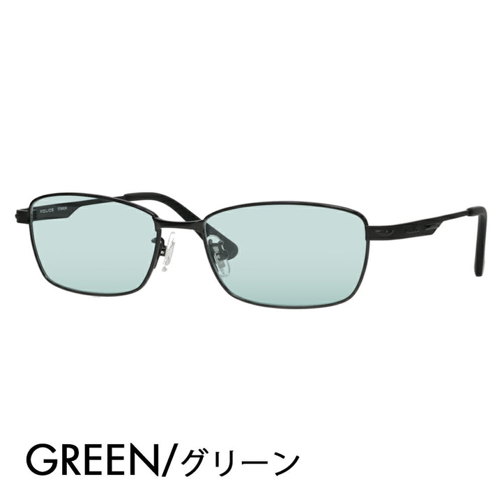 [Authorized Retailer] Police Glasses Frame Sunglasses Color Lens Set VPLM43J 0530 55 POLICE Square Full Rim Metal Japan Model Men's Titanium Fashion Glasses Glasses 