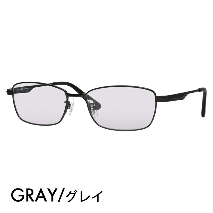 [Authorized Retailer] Police Glasses Frame Sunglasses Color Lens Set VPLM43J 0530 55 POLICE Square Full Rim Metal Japan Model Men's Titanium Fashion Glasses Glasses 