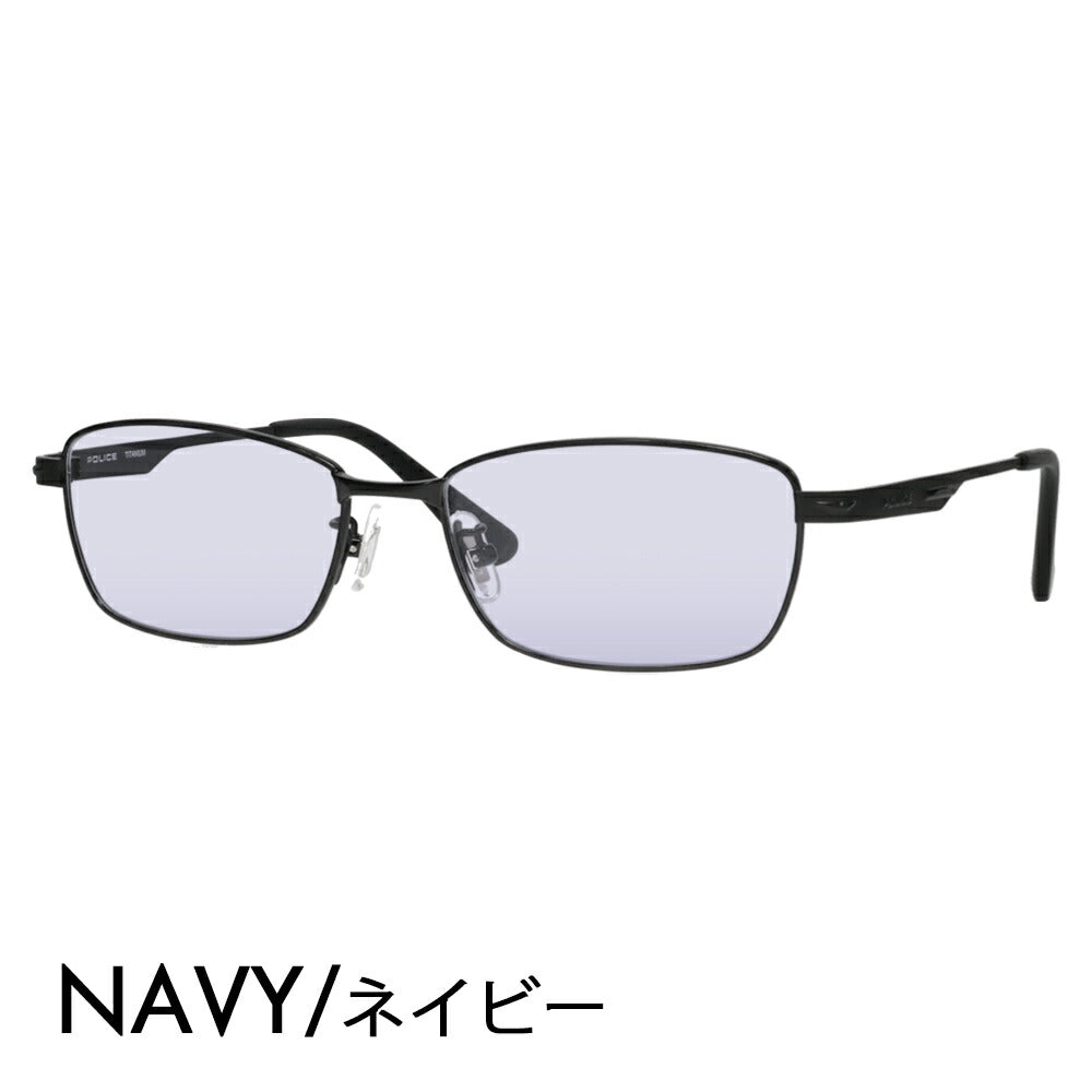 [Authorized Retailer] Police Glasses Frame Sunglasses Color Lens Set VPLM43J 0530 55 POLICE Square Full Rim Metal Japan Model Men's Titanium Fashion Glasses Glasses 