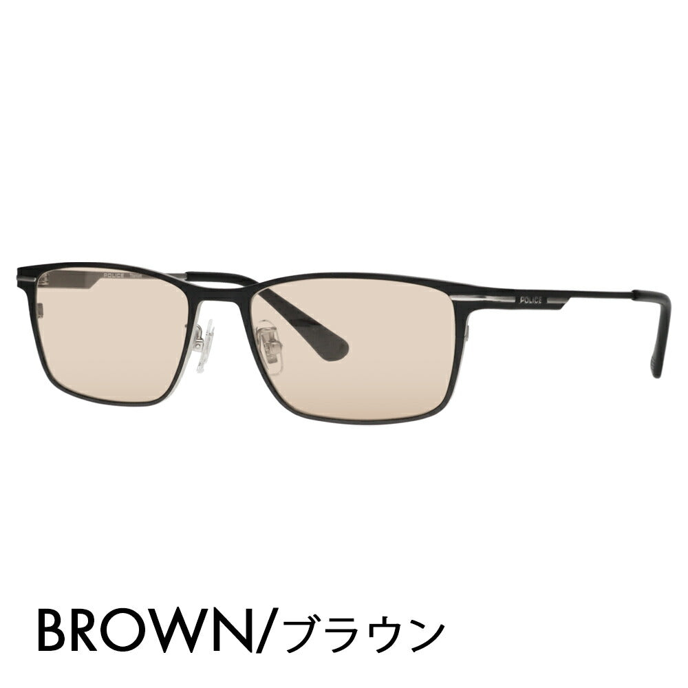 [Authorized Retailer] Police Glasses Frame Sunglasses Color Lens Set VPLM44J 0531 54 POLICE 2024 Model Square Titanium Men's Metal Fashion Glasses Glasses 