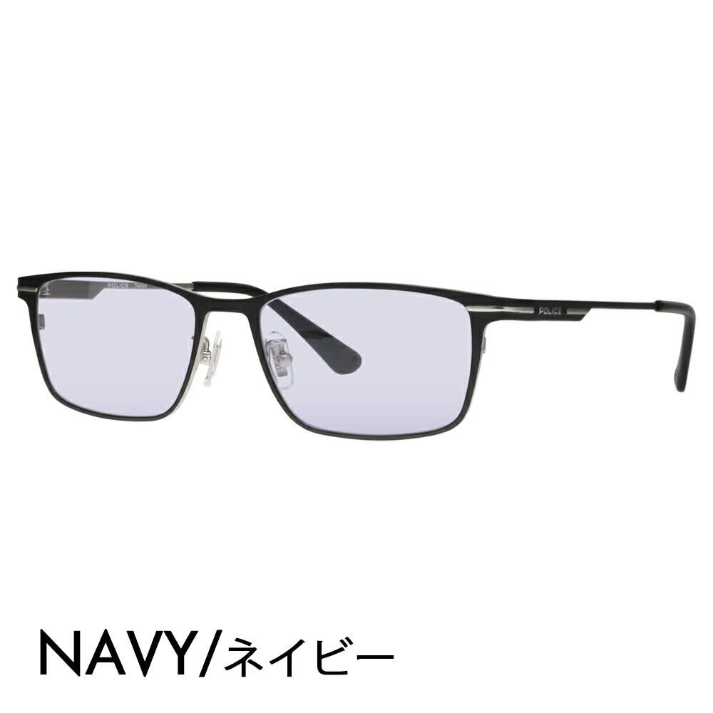 [Authorized Retailer] Police Glasses Frame Sunglasses Color Lens Set VPLM44J 0531 54 POLICE 2024 Model Square Titanium Men's Metal Fashion Glasses Glasses 