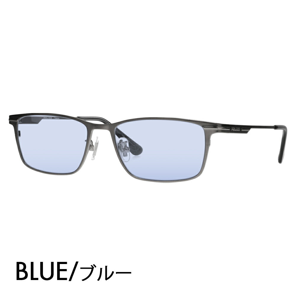 [Authorized Retailer] Police Glasses Frame Sunglasses Color Lens Set VPLM44J 0627 54 POLICE 2024 Model Square Titanium Men's Metal Fashion Glasses Glasses 