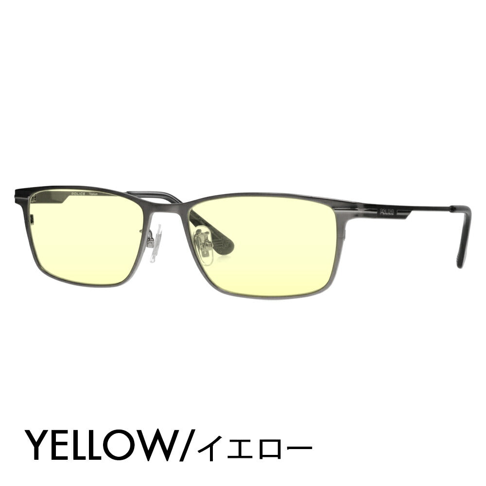 [Authorized Retailer] Police Glasses Frame Sunglasses Color Lens Set VPLM44J 0627 54 POLICE 2024 Model Square Titanium Men's Metal Fashion Glasses Glasses 