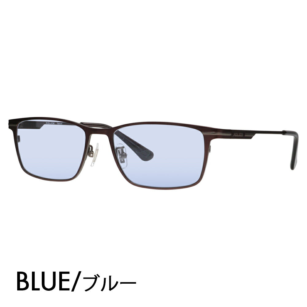 [Authorized Retailer] Police Glasses Frame Sunglasses Color Lens Set VPLM44J 0MB8 54 POLICE 2024 Model Square Titanium Men's Metal Fashion Glasses Glasses 