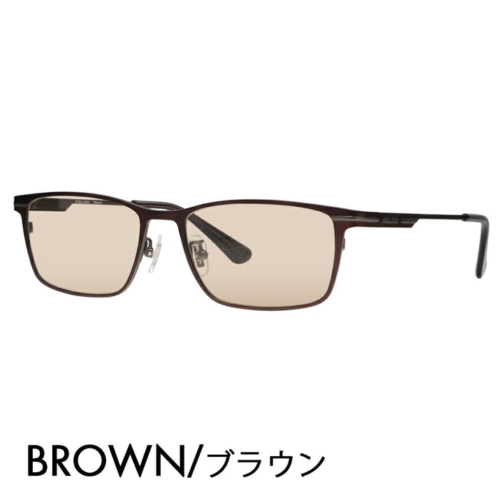 [Authorized Retailer] Police Glasses Frame Sunglasses Color Lens Set VPLM44J 0MB8 54 POLICE 2024 Model Square Titanium Men's Metal Fashion Glasses Glasses 