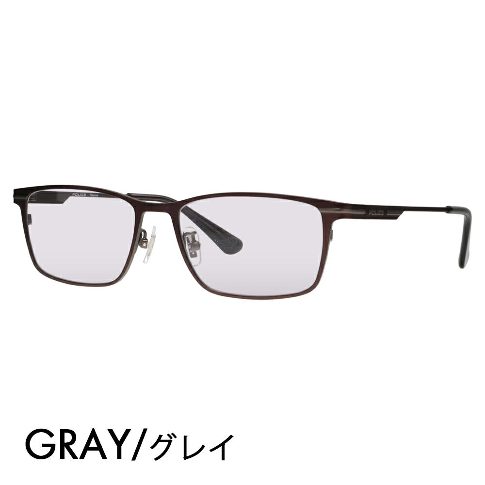 [Authorized Retailer] Police Glasses Frame Sunglasses Color Lens Set VPLM44J 0MB8 54 POLICE 2024 Model Square Titanium Men's Metal Fashion Glasses Glasses 