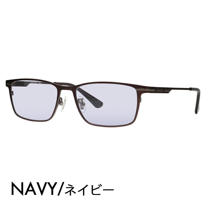 [Authorized Retailer] Police Glasses Frame Sunglasses Color Lens Set VPLM44J 0MB8 54 POLICE 2024 Model Square Titanium Men's Metal Fashion Glasses Glasses 