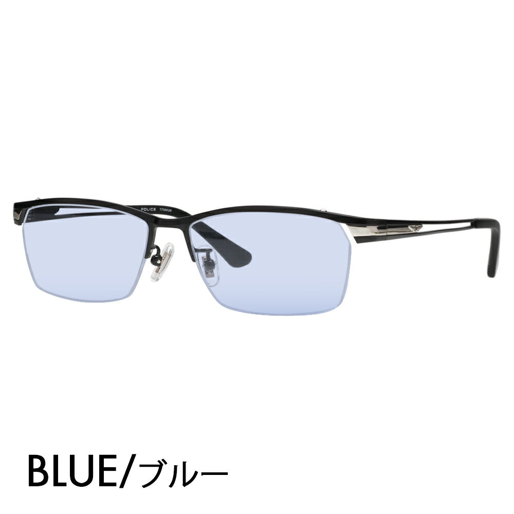 [Authorized Retailer] Police Glasses Frame Sunglasses Color Lens Set VPLM45J 0531 55 POLICE 2024 Model Square Titanium Men's Half Rim Nylor Fashion Glasses Glasses 