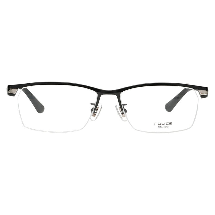 [Authorized Retailer] Non-prescription 1.55 lens replacement +0 yen Police glasses frame VPLM45J 0531 55 POLICE 2024 model Square titanium Men's half-rim Nylor fashion glasses Glasses 