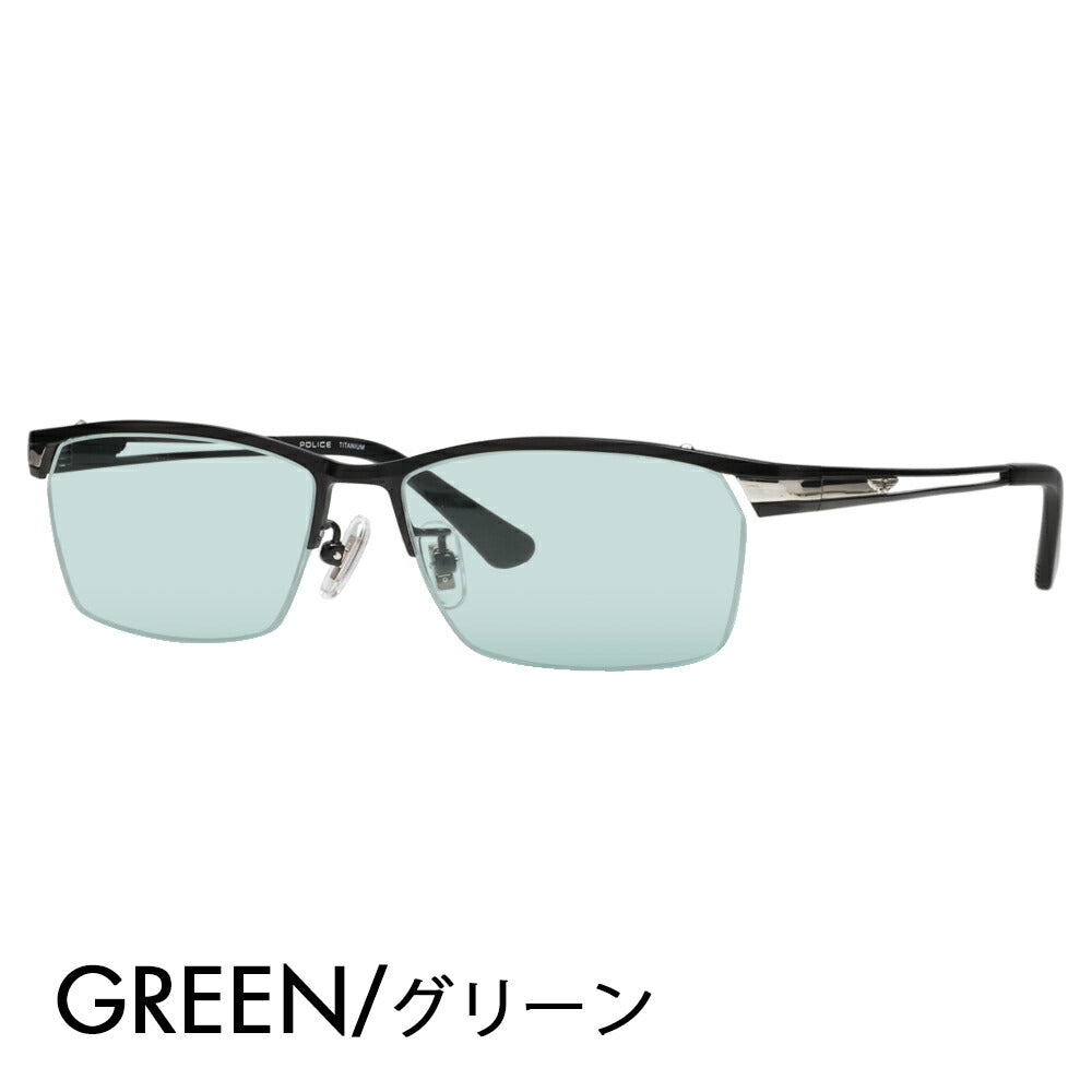 [Authorized Retailer] Police Glasses Frame Sunglasses Color Lens Set VPLM45J 0531 55 POLICE 2024 Model Square Titanium Men's Half Rim Nylor Fashion Glasses Glasses 