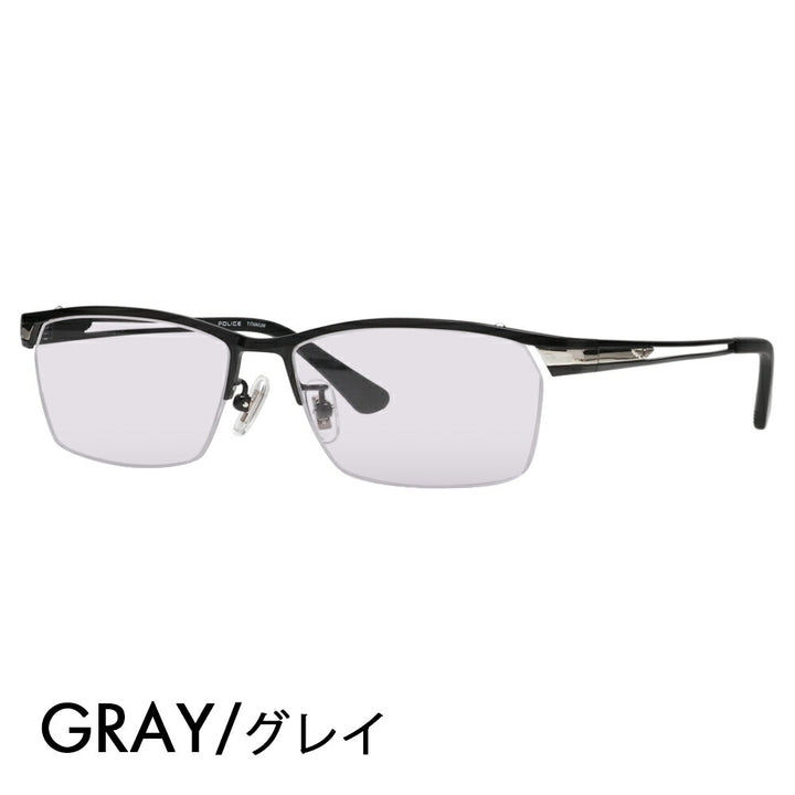 [Authorized Retailer] Police Glasses Frame Sunglasses Color Lens Set VPLM45J 0531 55 POLICE 2024 Model Square Titanium Men's Half Rim Nylor Fashion Glasses Glasses 