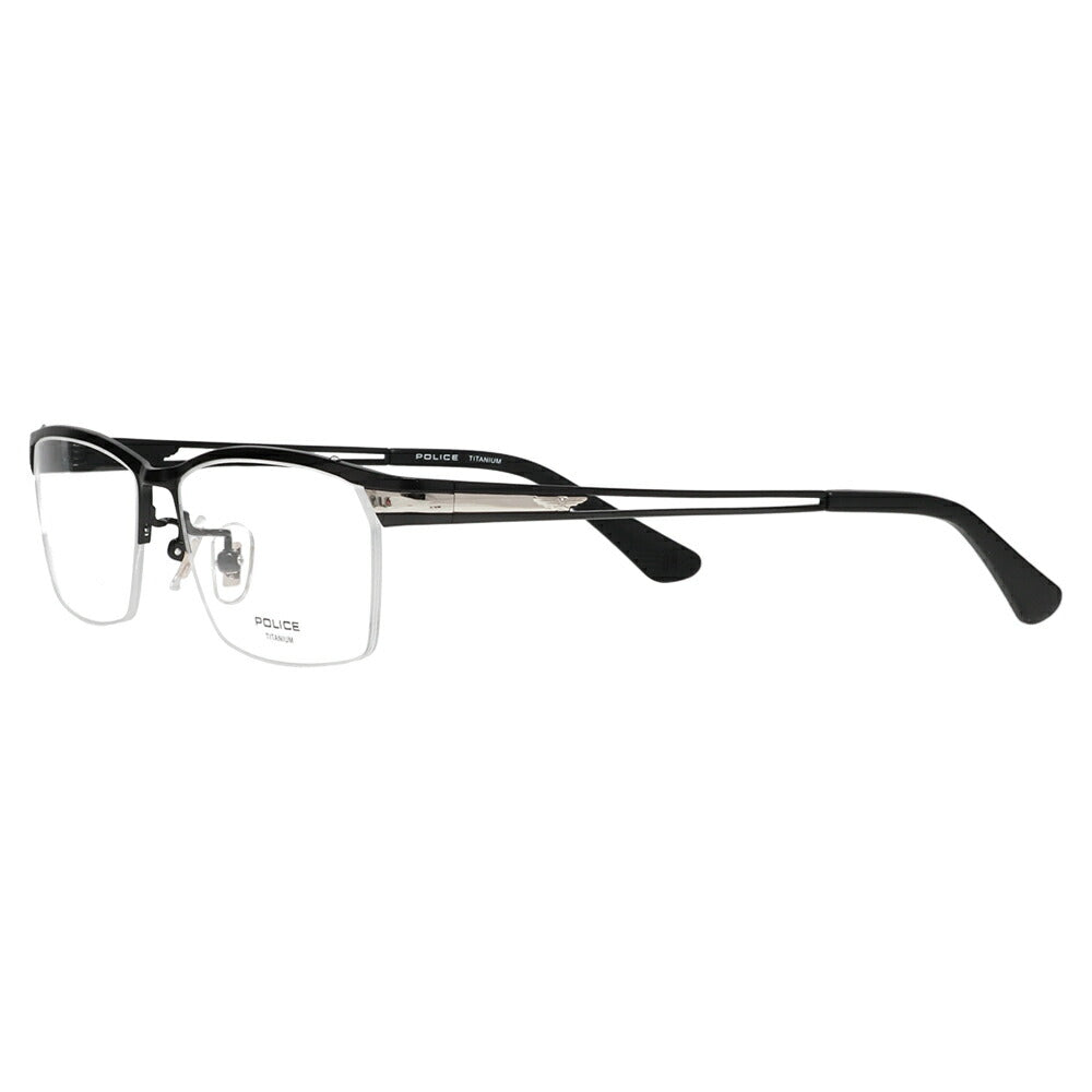 [Authorized Retailer] Non-prescription 1.55 lens replacement +0 yen Police glasses frame VPLM45J 0531 55 POLICE 2024 model Square titanium Men's half-rim Nylor fashion glasses Glasses 