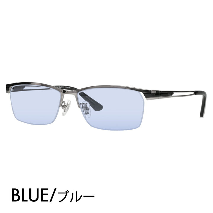 [Authorized Retailer] Police Glasses Frame Sunglasses Color Lens Set VPLM45J 0568 55 POLICE 2024 Model Square Titanium Men's Half Rim Nylor Fashion Glasses Glasses 