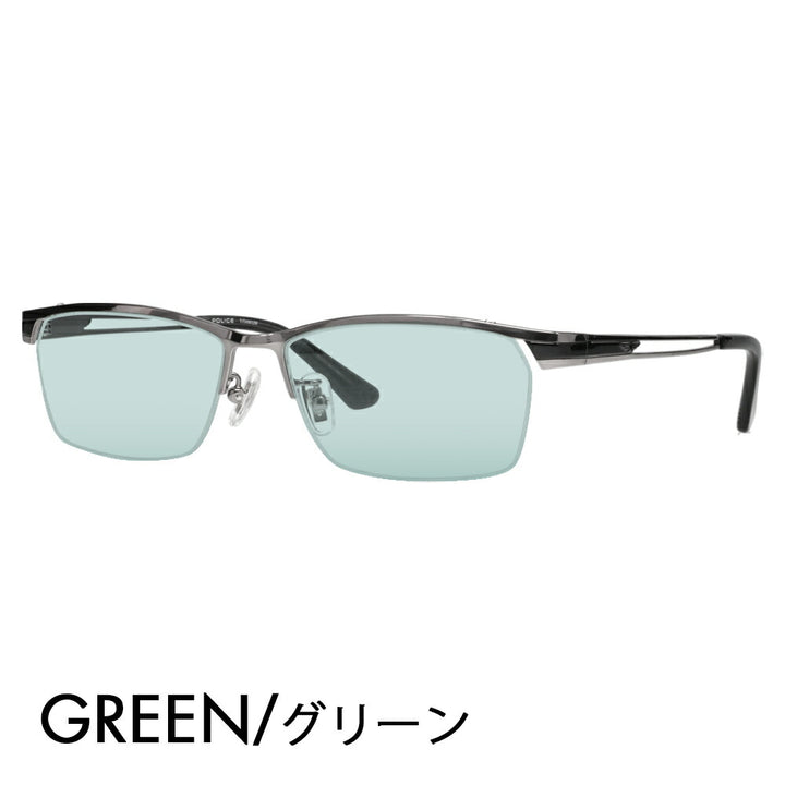 [Authorized Retailer] Police Glasses Frame Sunglasses Color Lens Set VPLM45J 0568 55 POLICE 2024 Model Square Titanium Men's Half Rim Nylor Fashion Glasses Glasses 