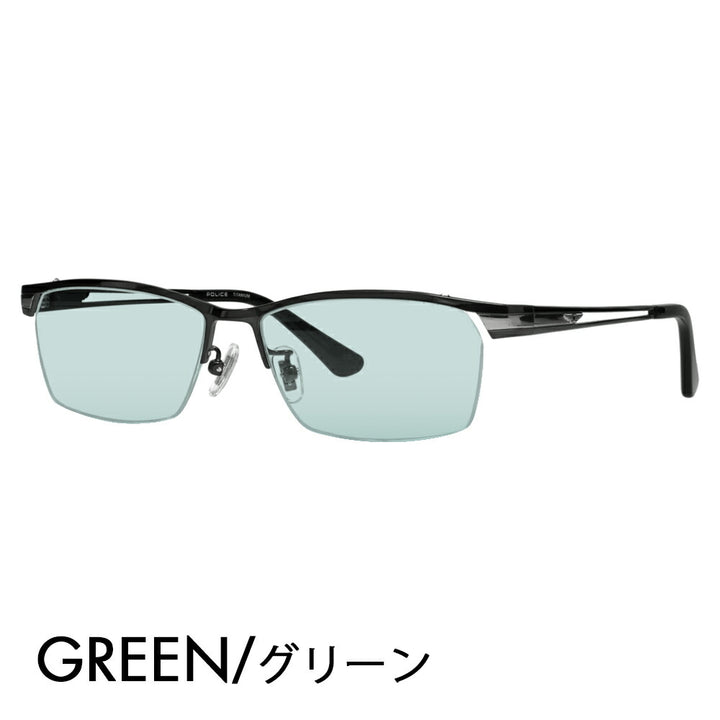 [Authorized Retailer] Police Glasses Frame Sunglasses Color Lens Set VPLM45J BK11 55 POLICE 2024 Model Square Titanium Men's Half Rim Nylor Fashion Glasses Glasses 