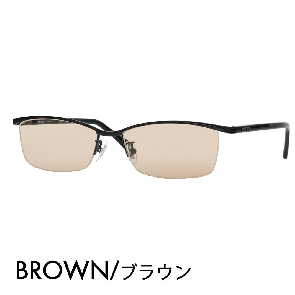 [Authorized Retailer] Police Glasses Frame Sunglasses Color Lens Set VPLN69J 0530 56 POLICE Square Men's Titanium Japan Model Fashion Glasses 